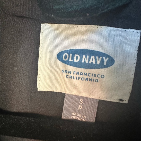 Old Navy Green Black Christmas Plaid Double Breasted 41% Wool Winter Jacket Sz S - Picture 7 of 9